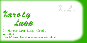 karoly lupp business card